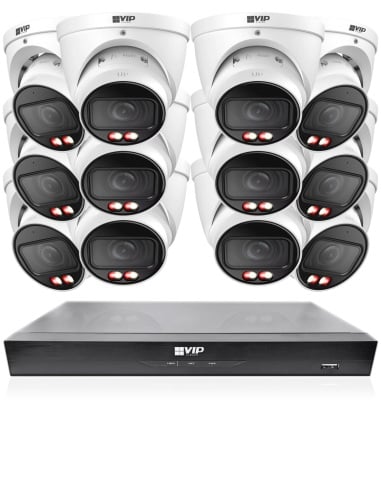 VIP Vision 8MP 8400 Series 16Ch IP NVR 4TB HDD 12x Pro AI Varifocal Dome Cameras (16x12) - NKPRO-1684012D