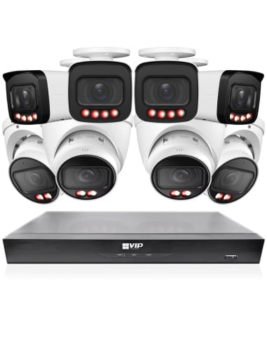 VIP Vision 8MP 8400 Series 16Ch IP NVR 4TB HDD 4x Pro AI Varifocal Bullet + 4x VF Dome Cameras (16x8) - NKPRO-168404B4D