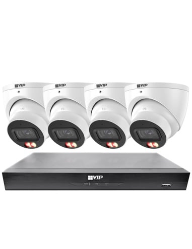 VIP Vision 8MP V8100 Series 8Ch AI IP NVR 2TB 4xDIRG Fixed Lens Dome Cameras - Advanced-Surveillance-Solutions