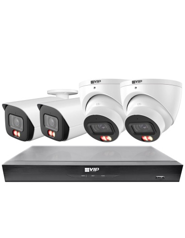 VIP Vision 8MP V8100 Series 8Ch AI IP NVR with 2TB 2xBIRG + 2xDIRG Fixed Lens Cameras - Advanced-Surveillance-Solutions