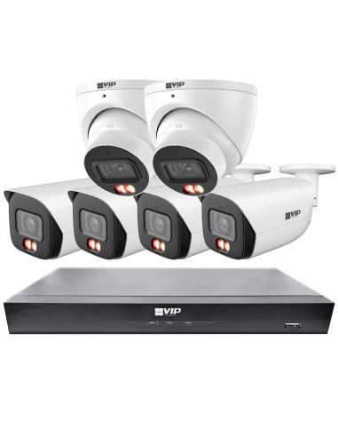 VIP Vision 8MP V8100 Series 8Ch AI IP NVR 2TB 4xBIRG + 2xDIRG Fixed Lens Dome Cameras - Advanced-Surveillance-Solutions
