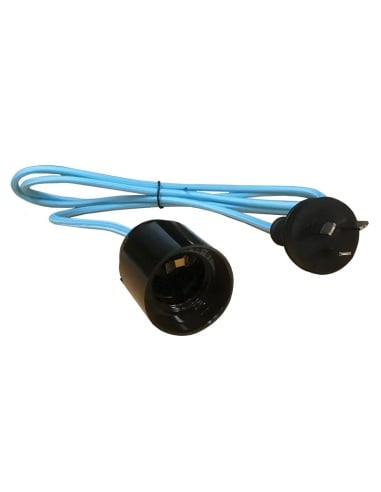 Ensa 1.5m E27 Lamp Holder Cable to 240V 3Pin Plug - LHC-E27-15