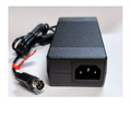 IEC mains inlet and 4-pin DC lead