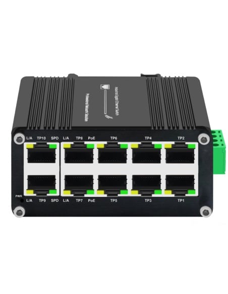 Network Switch 10-Port (8x PoE+) Input 12~48VDC IF-108PU12/48 Network Switch 10-Port (8x PoE+) Input 12~48VDC IF-108PU12/48