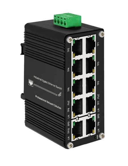 Network Switch 10-Port (8x PoE+) Input 12~48VDC IF-108PU12/48 Network Switch 10-Port (8x PoE+) Input 12~48VDC IF-108PU12/48