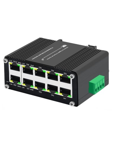 Network Switch 10-Port (8x PoE+) Input 12~48VDC IF-108PU12/48