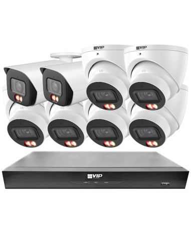 VIP Vision 8MP 8100 Series 8-Channel AI IP NVR with 2TB Storage and 8MP Fixed Lens Cameras (8x8) - High-Resolution Surveillance