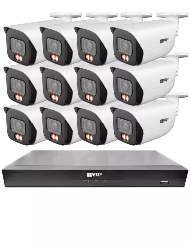 VIP Vision 8MP 8100 Series 16Ch AI IP NVR 4TB 12xBIRG Fixed Lens Bullet Cameras (16x12)