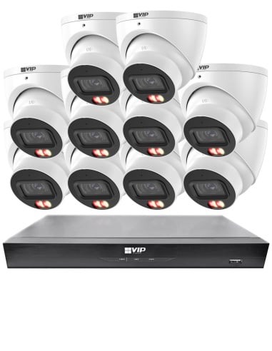 VIP Vision 8MP 8100 Series 16Ch AI IP NVR 4TB 10xDIRG Fixed Lens Dome Cameras (16x10)