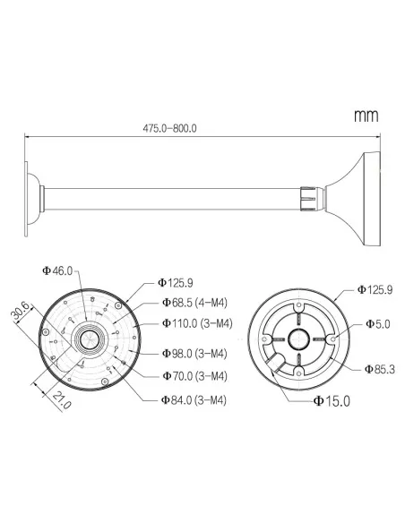 VIP Vision 800mm Ceiling Mount Dome Camera VSBKTB2211C