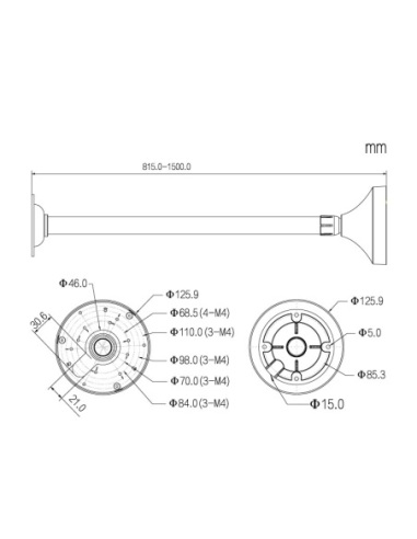 VIP Vision 1500mm Ceiling Mount Dome Camera VSBKTB2212C