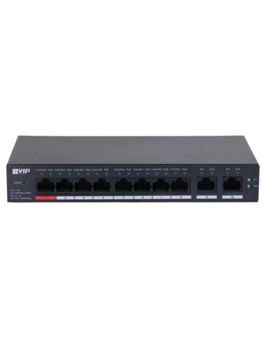 VIP Vision 8-Port Fast PoE+ Network IP Switch 100Mbps 90W Per-Port - VSPOE-SWA8C