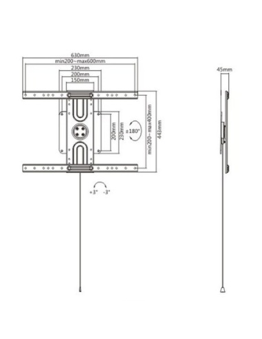 37–80″ LCD/LED Wall Mount Bracket 360° Rotation LCDBKT-W50R
