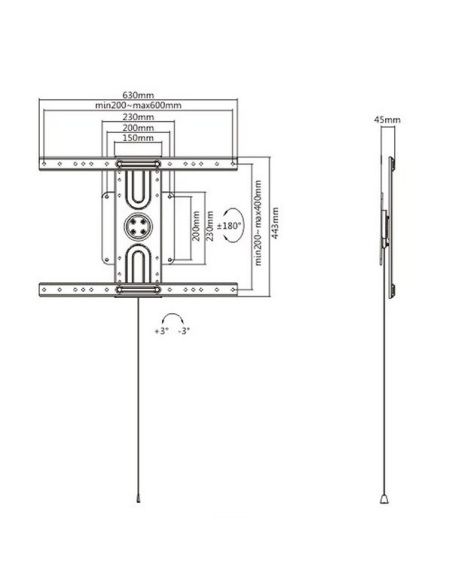 37–80″ LCD/LED Wall Mount Bracket 360° Rotation LCDBKT-W50R