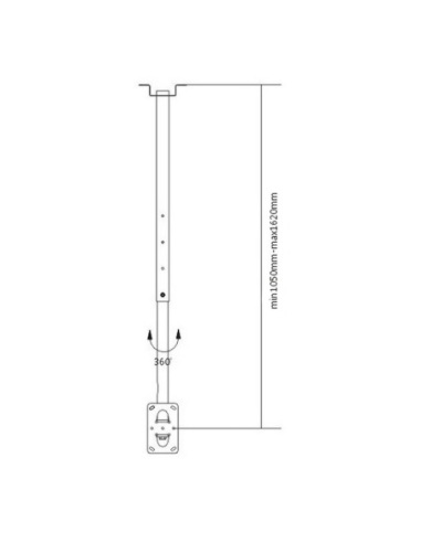 360° Ceiling Mount Mast, Rotating Pole for LCDBKT-WCM