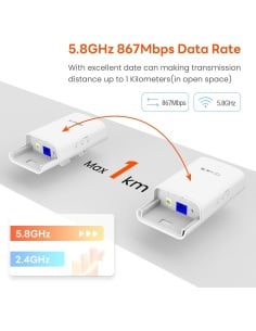 TENDA 01-5G 5GHz 9dBi 11AC 867Mbps Outdoor CPE 1KM - TN-O1-5G 2