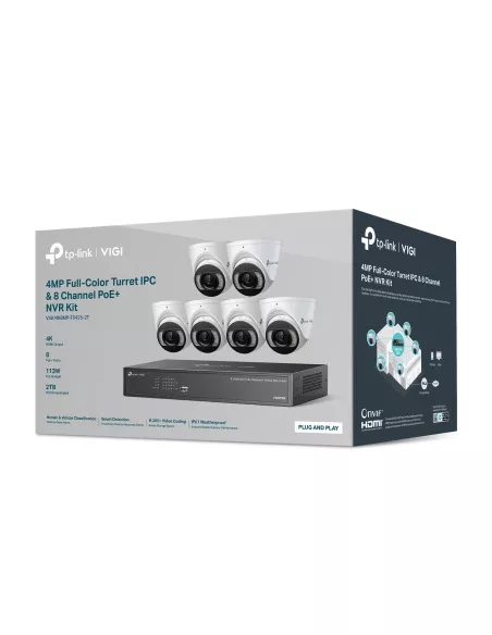 TP-LINK VIGI 8Ch PoE+ NVR Kit with 6× 4MP VIGI-NK8MP-T6425-2T