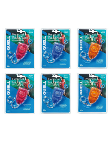 Quell 3 Pack Personal Alarms Blue/Orange/Red Combination