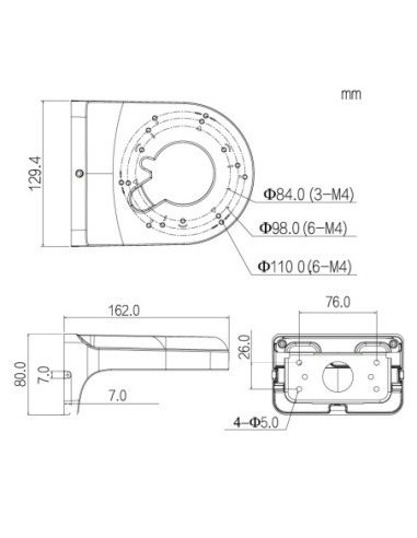 Right Angle Wall Mount Camera BracketVSBKTB2203W