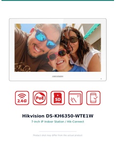 Hikvision DS-KH6350-WTE1W — front view, 7" capacitive HD touchscreen 2