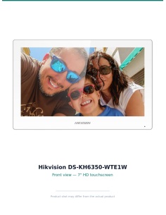 Hikvision DS-KH6350-WTE1W — front view, 7" capacitive HD touchscreen