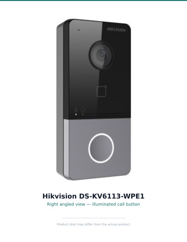 DS-KV6113-WPE1 — right isometric view, illuminated single call button