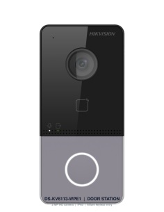 Hikvision DS-KIS603-P IP video intercom kit — DS-KV6113-WPE1 villa door station paired with DS-KH6320-WTE1 7-inch indoor monitor 2