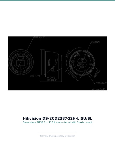 Hikvision DS-2CD2387G2H-LISU/SL2 — dimension drawing