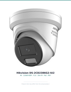 Hikvision DS-2CD2386G2-IU2 — 4K AcuSense front, F1.6, 2.8mm turret with mic 2
