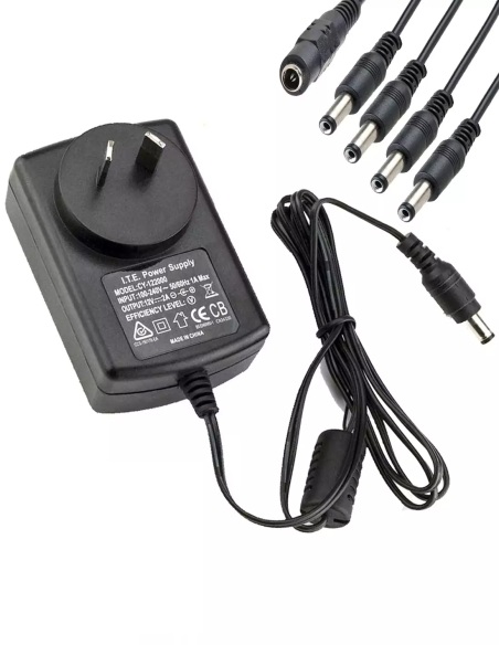 Swann Power Supply + 4-Way Splitter (12V 2A Replacement Camera Power)