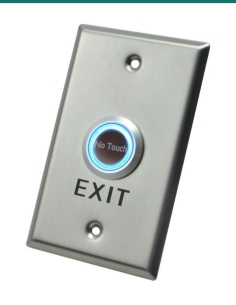 X2-EXIT-006 — 304 stainless steel large-plate touchless exit button with No-Touch infrared sensor and EXIT engraving