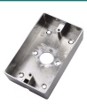 X2-EXIT-016 — chrome-plated zinc alloy back box (115 x 70 x 25 mm) for surface-mounting X2 large-plate exit buttons
