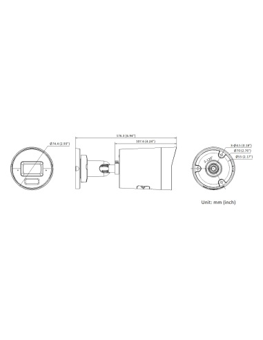 Hikvision DS-2CD2067G3-LI2UY/SL — dimensions diagram