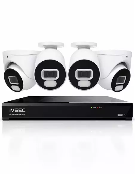 IVSEC 4K 8MP Smart IP 2TB 4CH 4x820 Bullet & Dome IVK4L-8202B2D