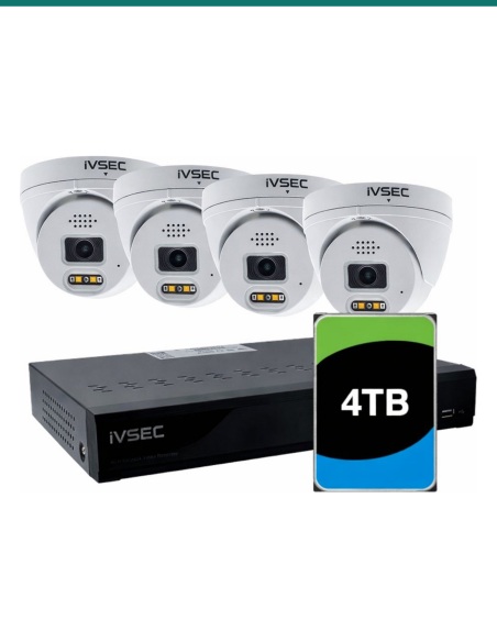IVSEC LX Series 8MP 4-Camera Kit with 4TB 4CH NVR — LVK-319B-4TB