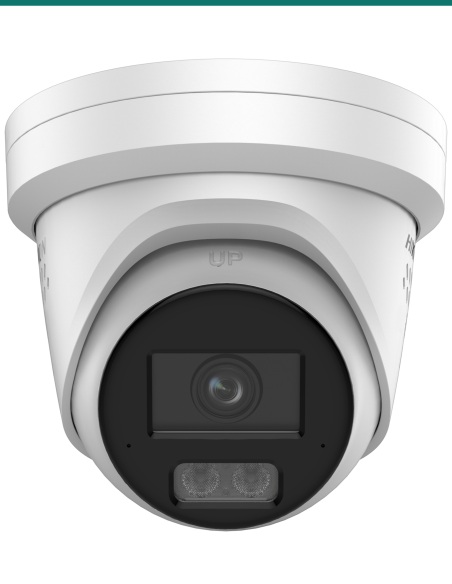 Hikvision DS-2CD2387G3-LIS2UY/SL — 8 MP ColorVu turret, white housing, front view