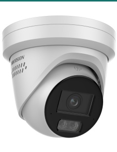 Hikvision DS-2CD2387G3-LIS2UY/SL — 8 MP ColorVu turret, white housing, front view 2