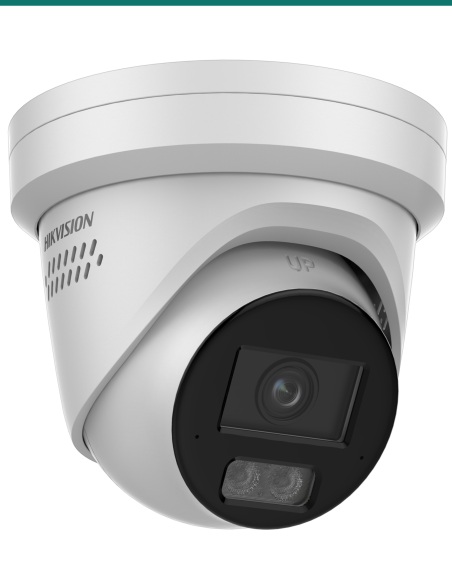 Hikvision DS-2CD2387G3-LIS2UY/SL — white turret, right side view