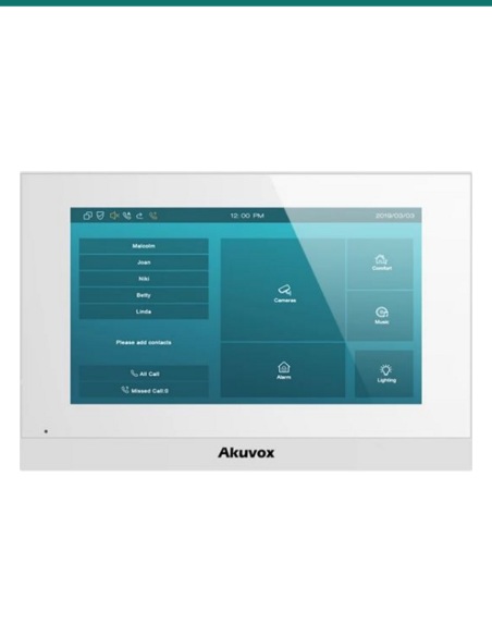 Akuvox 2-wire SIP indoor unit with Wi-Fi in white Linux version — AK-C313W-2WHITE