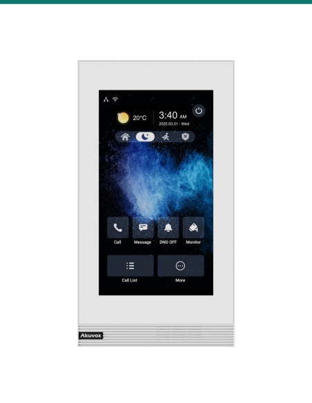 Akuvox 7" SIP indoor monitor in white Linux version vertical — AK-S562-V-WHITE