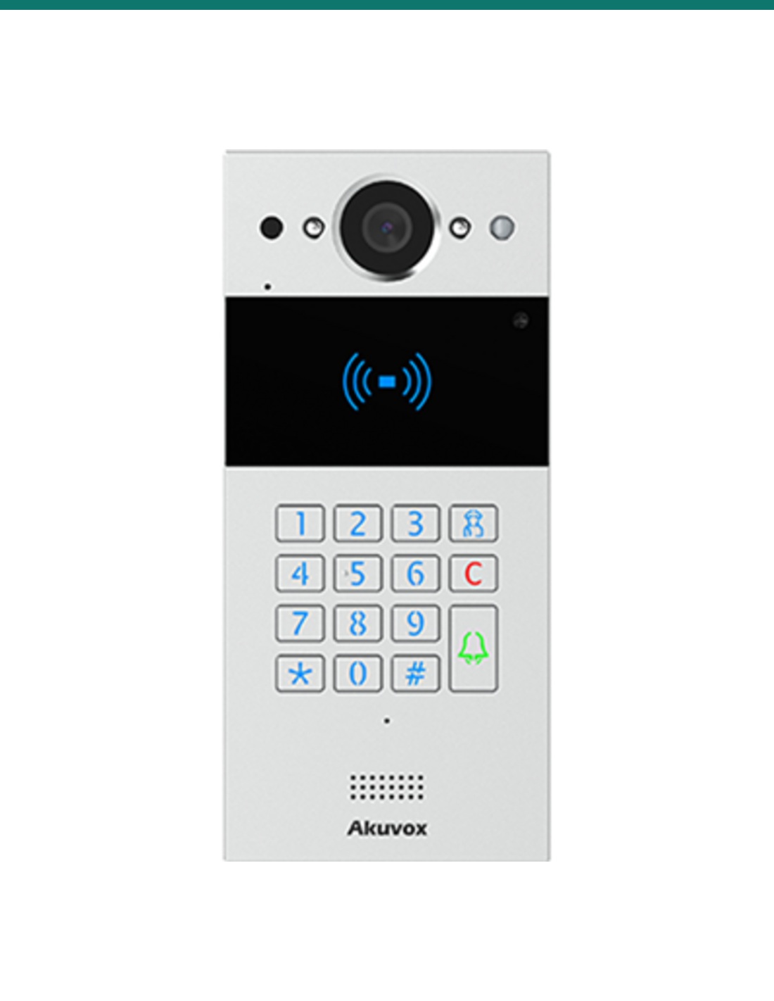Akuvox SIP intercom with keypad and rf card reader silver — AK-R20K-SILVER
