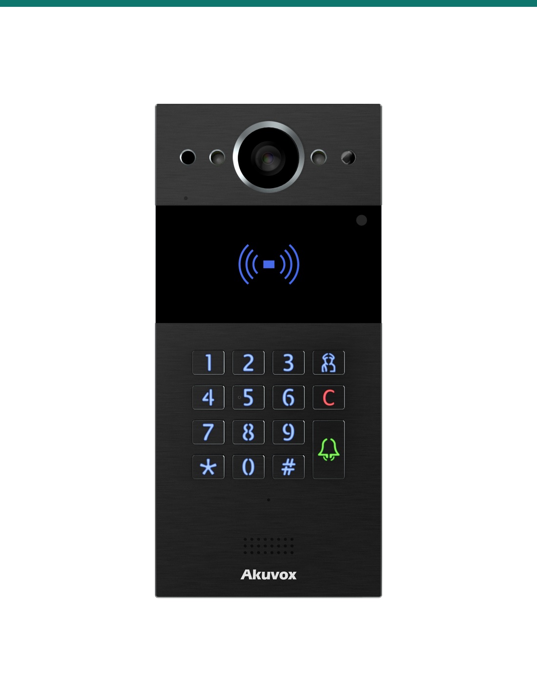 Akuvox SIP intercom with keypad and rf card reader black — AK-R20K-BLACK