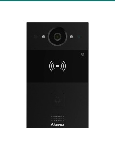 Akuvox SIP intercom with one button video & card reader black — AK-R20ABLK-ONWALL