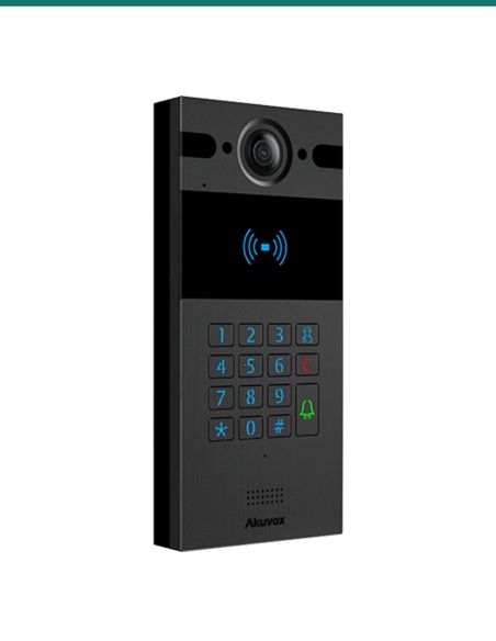 Akuvox SIP intercom with keypad and rf card reader black — AK-R25K-BLACK