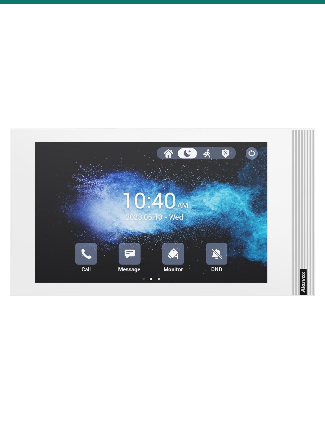 Akuvox S562W-2 white — 7″ Linux 2-wire Wi-Fi indoor monitor front view