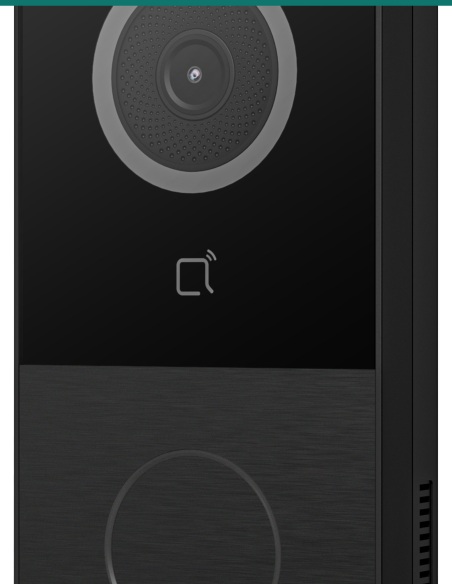 Akuvox E12W black — three-quarter angle
