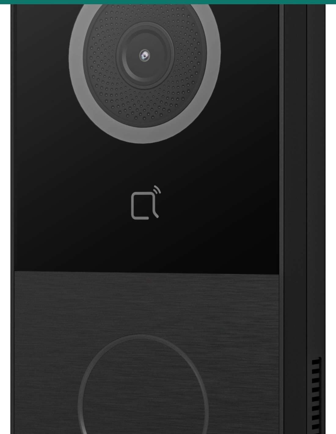 Akuvox E12W black — three-quarter angle