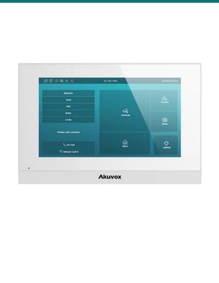 Akuvox 2-Wire SIP Indoor Unit With Wi-Fi In White Linux Version — AK-C313W-2WHITE