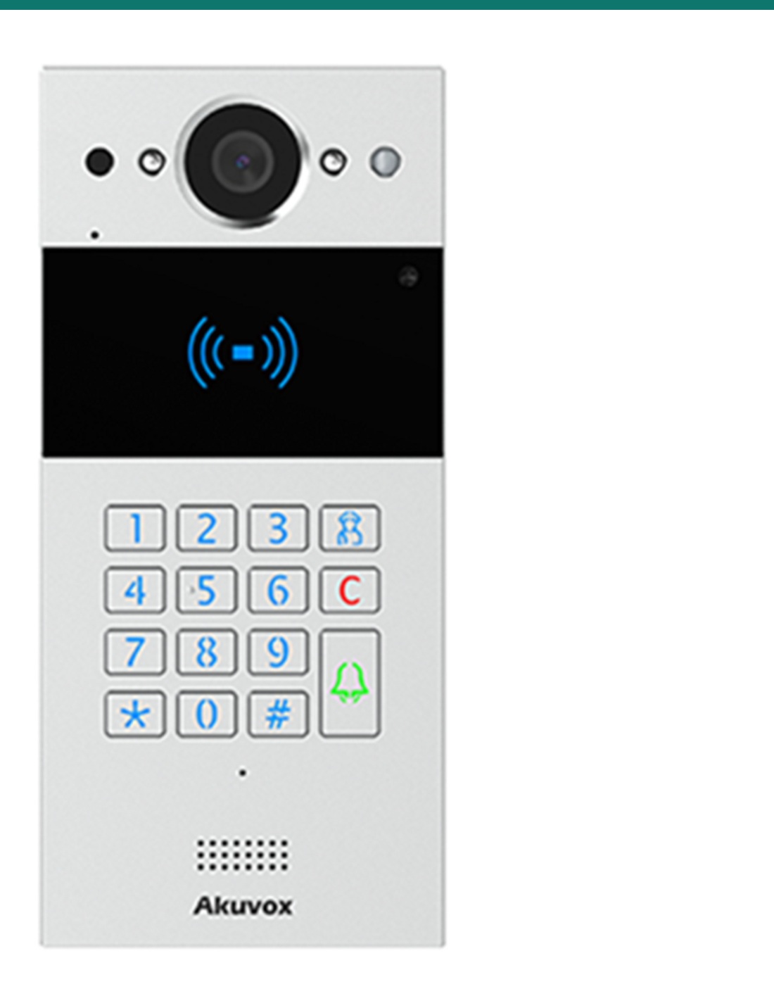 Akuvox SIP Intercom With Keypad And Rf Card Reader Silver — AK-R20K-SILVER