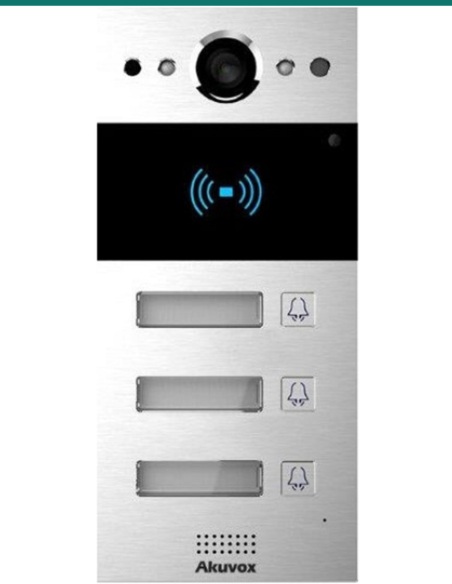 Akuvox SIP Intercom With Three 3 Buttons Video & Card Reader — AK-R20B3BONWALL